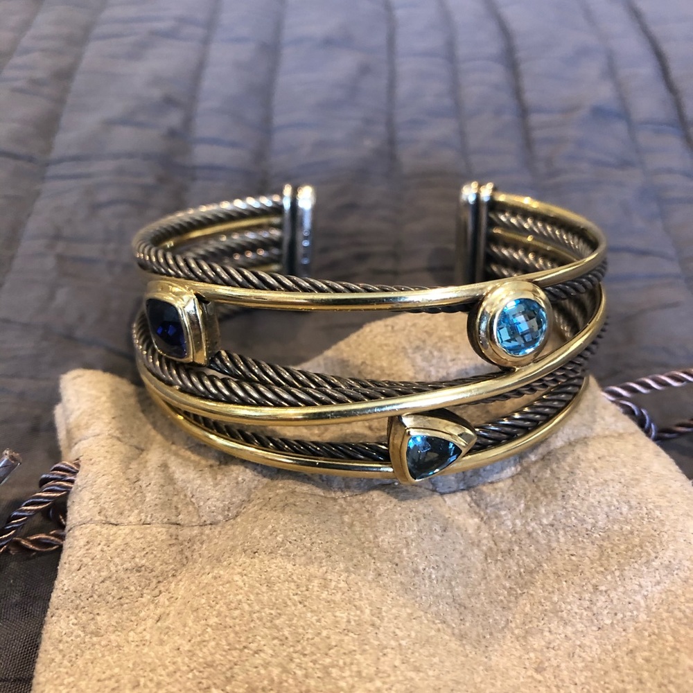 David Yurman sterling silver & 18k gold Cuff